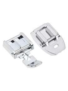 Pie De Cremallera Y Pie De Cremallera Invisible Para Todas Las Máquinas De Coser Singer, Brother, Babylock, Euro-pro, Janome, Kenmore, White, Juki, New Home, Simplicity, Necchi Y Elna Con Bajo Vástago Y Ajuste Rápido - Plateado - Ver 1