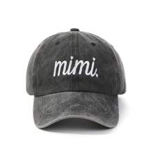 Street 1pc Women's Solid Color, Washed Baseball Cap With Embroidered Mimi Letter, Suitable For Spring, Summer, Sun Protection & Daily Outfits Valentine's Day Valentines - Multicolor - View 2