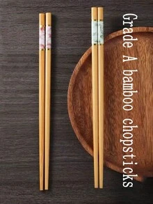 5 Pairs Of Class A Household Bamboo Chopsticks - Multicolor - View 2