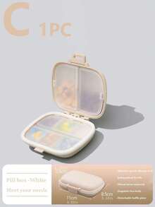 1個小型便攜藥盒8格錠劑盒,大容量每週藥物組織器,適用於老年人 - 彩色 - 查看 8