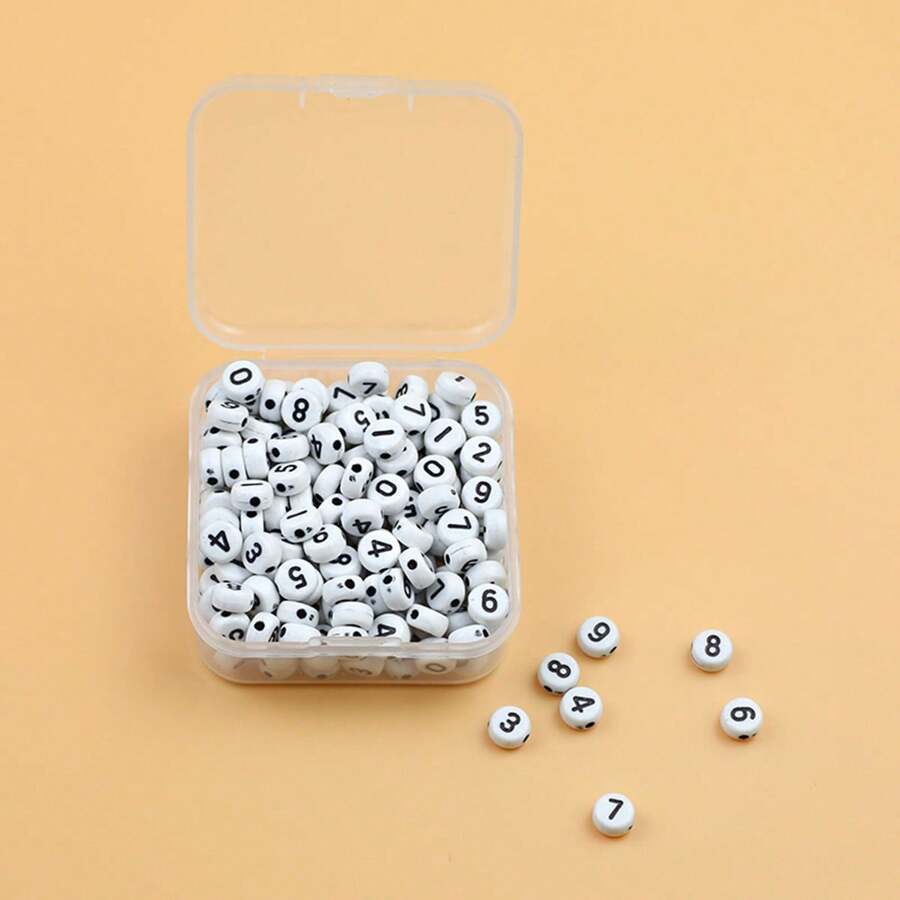 200 件編號細節壓克力珠首飾配件