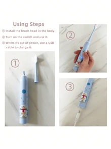 4pcs Electric Toothbrush Replacement Heads, USB Rechargeable, 5 Modes, Intelligent Electric Toothbrush To Protect Dental Health