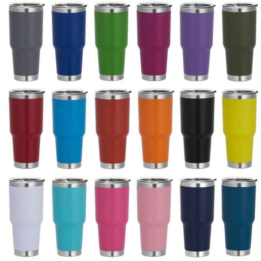 Termo tipo YETI de 30 oz/ 880 ml de acero inoxidable con tapa, taza aislante de gran capacidad