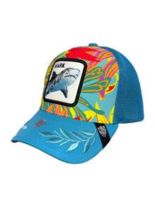 Alucin Floral Cap With Shark PatchPremium Quality - 藍色 - 查看 4
