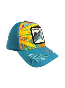 Alucin Floral Cap With Shark PatchPremium Quality - 藍色 - 查看 5