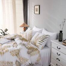 3 món/bộ - 2 vỏ gối + 1 vỏ chăn, bộ đồ giường phong cách hoa sợi polyester siêu mềm mại và thoải mái, thích hợp cho phòng ngủ, phòng khách, ký túc xá và trang trí khách sạn (chỉ có vỏ chăn + vỏ gối, không có chăn và ruột gối) - Màu trắng tinh khiết + dập nóng - Xem 8