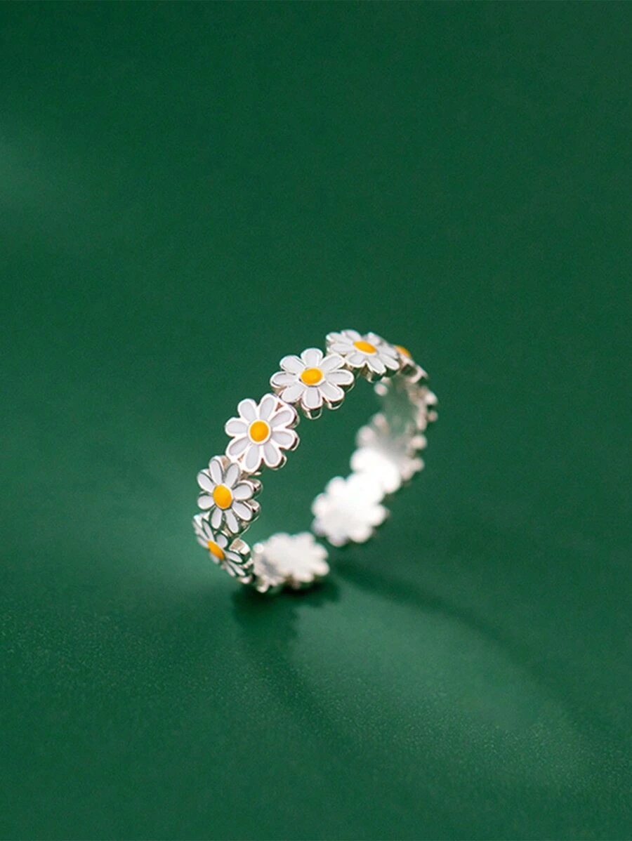 1 stuk Madeliefje Bloemenontwerp Olie Opening Ring