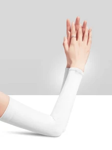 3pairs Women's Black White Gray Anti-Uv Fabric Arm Sleeves Halloween