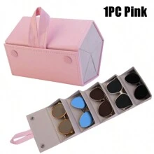 5 Cells Simple Foldable Glassed Storage Box, Travel Portable Organizer, Glasses Holder, Sunglasses Organizer, 3-Slot Eyeglasses Case Box, Foldable Eyeglassses Storage Box, Travel Sunglasses Organizer, Eyeglass Case Hard Shell, Portable Sunglass Case, Fashionable PU Leather Eyeglass Case, Lightweight