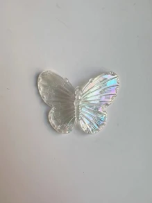 10pcs/Set Iridescent Transparent Ab Color Butterfly & Crystal Butterfly Abs Jewelry Making Beads For Phone Case, Purse & Diy Accessories - Multicolor - View 3