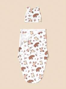 1 件婴儿印花柔软舒适襁褓毯，适合居家或旅行，四季皆宜，爱情人节 - 彩色 - 查看 6