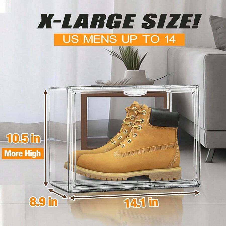 Purse Organizer For Closet, 2 Pack Clear Stackable Storage Bins, Closet