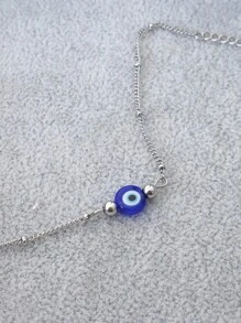 1入藍色邪惡之眼珠細節精緻的女士手鍊