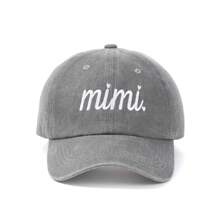 Street 1pc Women's Solid Color, Washed Baseball Cap With Embroidered Mimi Letter, Suitable For Spring, Summer, Sun Protection & Daily Outfits Valentine's Day Valentines - Multicolor - View 3