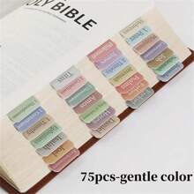 Pestañas De La Biblia, Pestañas De Índice Adhesivas, 75 Pestañas, Tema Boho, Pestañas Laminadas De La Biblia Para Mujeres Y Hombres Que Estudian La Biblia, Pestañas Del Índice De La Biblia, Pestañas Del Libro De La Biblia, Etiquetas De La Biblia Pestañas, Pestañas Adhesivas De La Biblia (5 Hojas / Set)