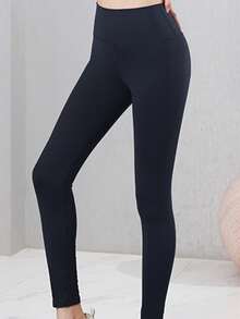 Academy Minimalist Style Yoga Pants, Gym Running Tights Colanti - Black - View 2