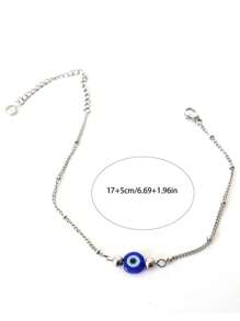 1入藍色邪惡之眼珠細節精緻的女士手鍊