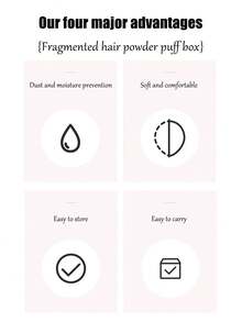 2 Pcs Body Powder Puff Fluffy Body After-Bath Villus Powder Puff Container For Home And Travel Use - Multicolor - View 3