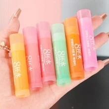 6 Piezas/set Conjunto De Bálsamo Labial Hidratante Con Sabor A Fruta, Que Incluye Manzana, Fresa, Naranja, Cereza, Durazno Y Limón - Multicolor - Ver 6