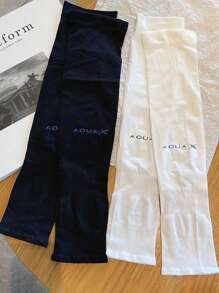 3pairs Women's Black White Gray Anti-Uv Fabric Arm Sleeves Halloween