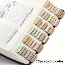 Pestañas De La Biblia, Pestañas De Índice Adhesivas, 75 Pestañas, Tema Boho, Pestañas Laminadas De La Biblia Para Mujeres Y Hombres Que Estudian La Biblia, Pestañas Del Índice De La Biblia, Pestañas Del Libro De La Biblia, Etiquetas De La Biblia Pestañas, Pestañas Adhesivas De La Biblia (5 Hojas / Set)