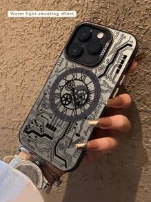 1 pezzo Custodia telefonica unica e alla moda con stampa di scheda circuito orologio, con funzione anti-urto, compatibile con serie Apple e , versione internazionale, non versione domestica, regalo per la Festa del Papà - Multicolore - Visualizzare 4