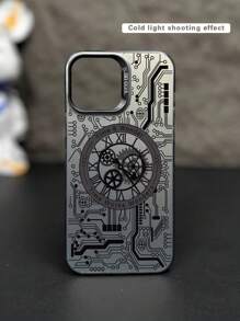 1 pezzo Custodia telefonica unica e alla moda con stampa di scheda circuito orologio, con funzione anti-urto, compatibile con serie Apple e , versione internazionale, non versione domestica, regalo per la Festa del Papà - Multicolore - Visualizzare 2