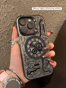 1 pezzo Custodia telefonica unica e alla moda con stampa di scheda circuito orologio, con funzione anti-urto, compatibile con serie Apple e , versione internazionale, non versione domestica, regalo per la Festa del Papà - Multicolore - Visualizzare 3
