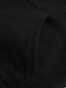 1pc Tween Boy Casual Solid Color Zip-Up Hooded Jacket