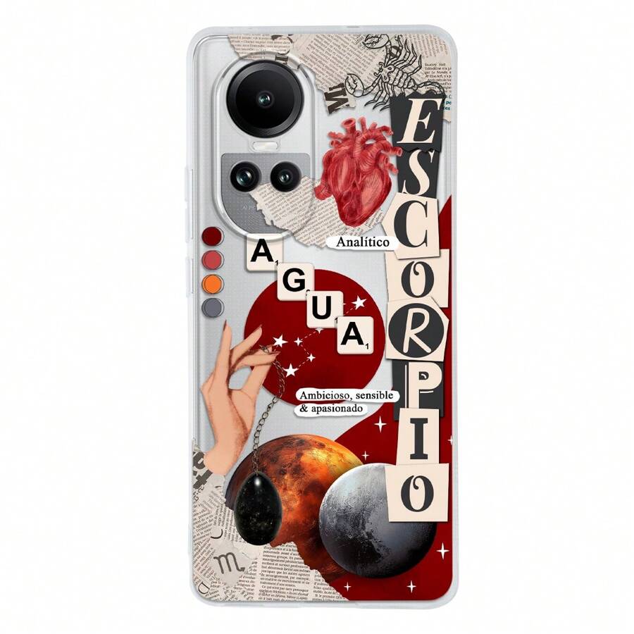 INSTACASE Funda Compatible con Oppo  Zodiacal, Protector para Oppo  Collage Zodiaco Uso Rudo, Case para Oppo  Escorpio, Carcasa para Oppo  Para Mujer, a Prueba De Golpes TPU. - Transparente - Ver 1