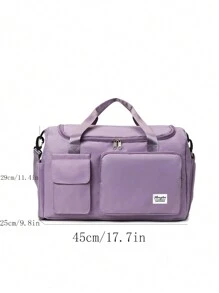 大容量行李旅行行李袋，过夜度假运动健身包，周末随身手提包，干湿分离，休闲多功能便携式单肩包，带鞋隔层，适用于商务、度假、户外、滑雪、运动健身、手提包旅行包度假行李包周末包旅行箱过夜包行李袋随身包大学包行李袋周末包医院包冬季 - 紫色 - 查看 5