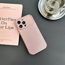 Vàng hồng Kết Cấu Da Điện thoại Với iPhone 15 - Hoa hồng vàng - Xem 2