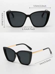 1 件女士方形金属时尚太阳镜优雅太阳镜海滩太阳镜女士海滩配饰太阳镜太阳镜色调基本款适合毛衣牛仔裤运动裤连帽衫夹克连衣裙和长袖衬衫时尚遮阳优雅装扮家庭出游旅行度假夏季海滩度假、户外、旅行 - 黑色 - 查看 5