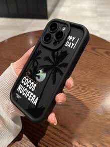 夏季1入個性化簡約棕櫚樹設計加厚防震手機殼，適用於 iPhone 11、12、13、14、11pro Max、12pro Max、13pro Max、14pro Max、Xr、15、15 Pro、15 Pro Max、Samsung 系列 - 彩色 - 查看 4