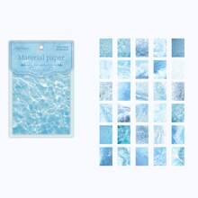 1pack 30 Sheets Dreamy Wave Pattern Journal Material, Diy Scrapbook Supplies, Festival Gift, Personalized Decorative Paper Back To School