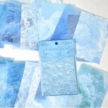 1pack 30 Sheets Dreamy Wave Pattern Journal Material, Diy Scrapbook Supplies, Festival Gift, Personalized Decorative Paper Back To School