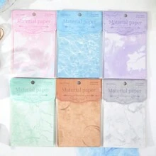 1pack 30 Sheets Dreamy Wave Pattern Journal Material, Diy Scrapbook Supplies, Festival Gift, Personalized Decorative Paper Back To School