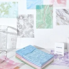 1pack 30 Sheets Dreamy Wave Pattern Journal Material, Diy Scrapbook Supplies, Festival Gift, Personalized Decorative Paper Back To School