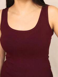 Women Tank Tops & Camis - Burgundy - View 2