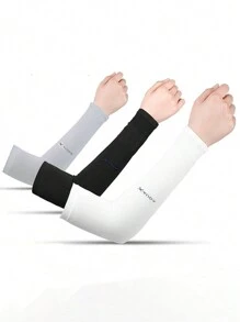3pairs Women's Black White Gray Anti-Uv Fabric Arm Sleeves Halloween
