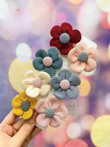 7 Piezas Lindas Pinzas Para El Cabello De Flores De Color Caramelo Para Niñas - Multicolor - Ver 2