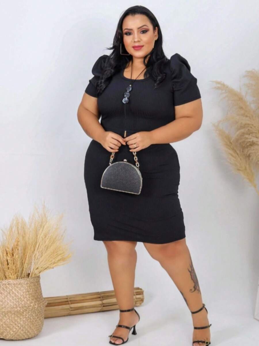 Plus Size Dresses - màu đen - Xem 1