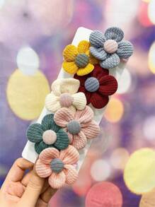 7 Piezas Lindas Pinzas Para El Cabello De Flores De Color Caramelo Para Niñas - Multicolor - Ver 5