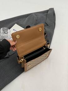 1 bucă geantă multicoloră din piele PU cu carouri, la modă și versatilă, potrivită pentru uzul zilnic al femeilor