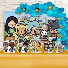 Kit Ouro Festa Aniversário Toca Life World Desenho Decoração Cenários