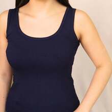 Women Tank Tops & Camis - Navy Blue - View 2