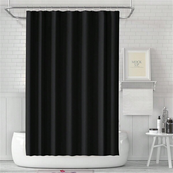 1pc Solid Colored Waterproof Fabric Shower Curtain Thickened Divider Curtain For Bathroom, Toilet Home Bathroom Decor Fall Decor Bathroom Accessories Back To School