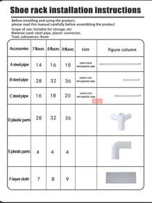 9 Layer Shoe Organizer - Easy To Assemble Metal Shoe Rack, Multipurpose Shoe Rack Organizer - Blanc - Voir 9