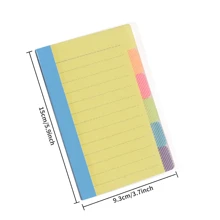 1pc Index Divider Sticky Notes, Tabbed Self-Stick Lined Note Pad, 60 Ruled Notes, Assorted Neon Colors, Random Colors,School Supplies,Back To School