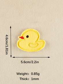 1套組2入/組刺繡徽章服裝和帽子配件自製熱熨裱織布貼片 - 小黃鴨 - 彩色 - 查看 5